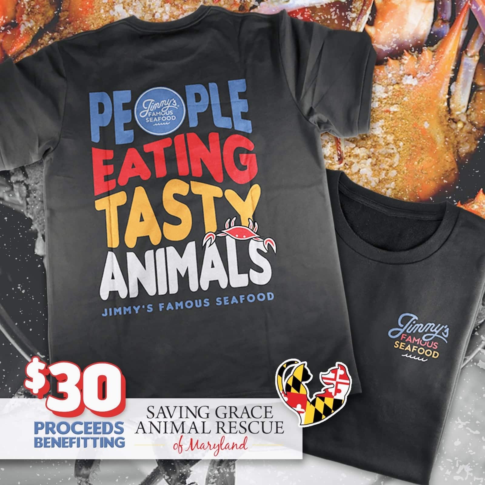 People Eat Tasty Animals T-Shirt - Jimmys Famous Seafood
